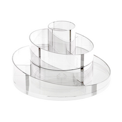 Organisateur de maquillage transparent Conteneur peu encombrant rotatif à 360°