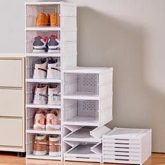 Range-chaussures 3 boîtes Conteneur pliable empilable Organiseurs de chaussures