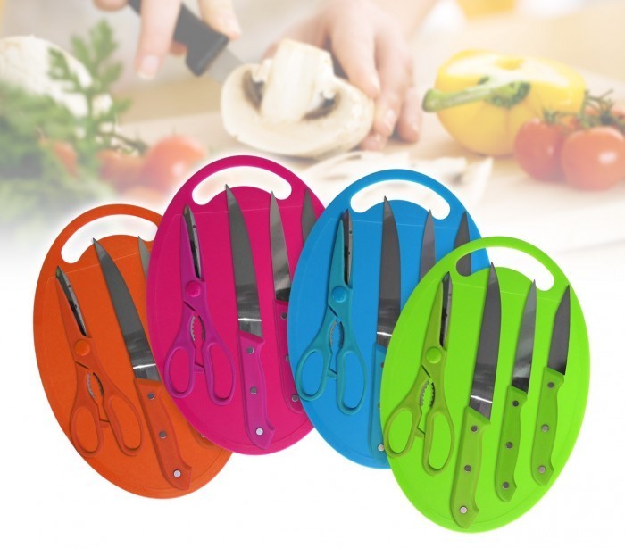 Set 5 pièces (couteaux + ciseaux + hachage) - ustensiles de cuisine