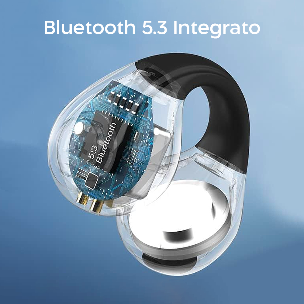 Écouteurs Bluetooth sans fil Rechargeables Conduction Osseuse Pince d'Oreille