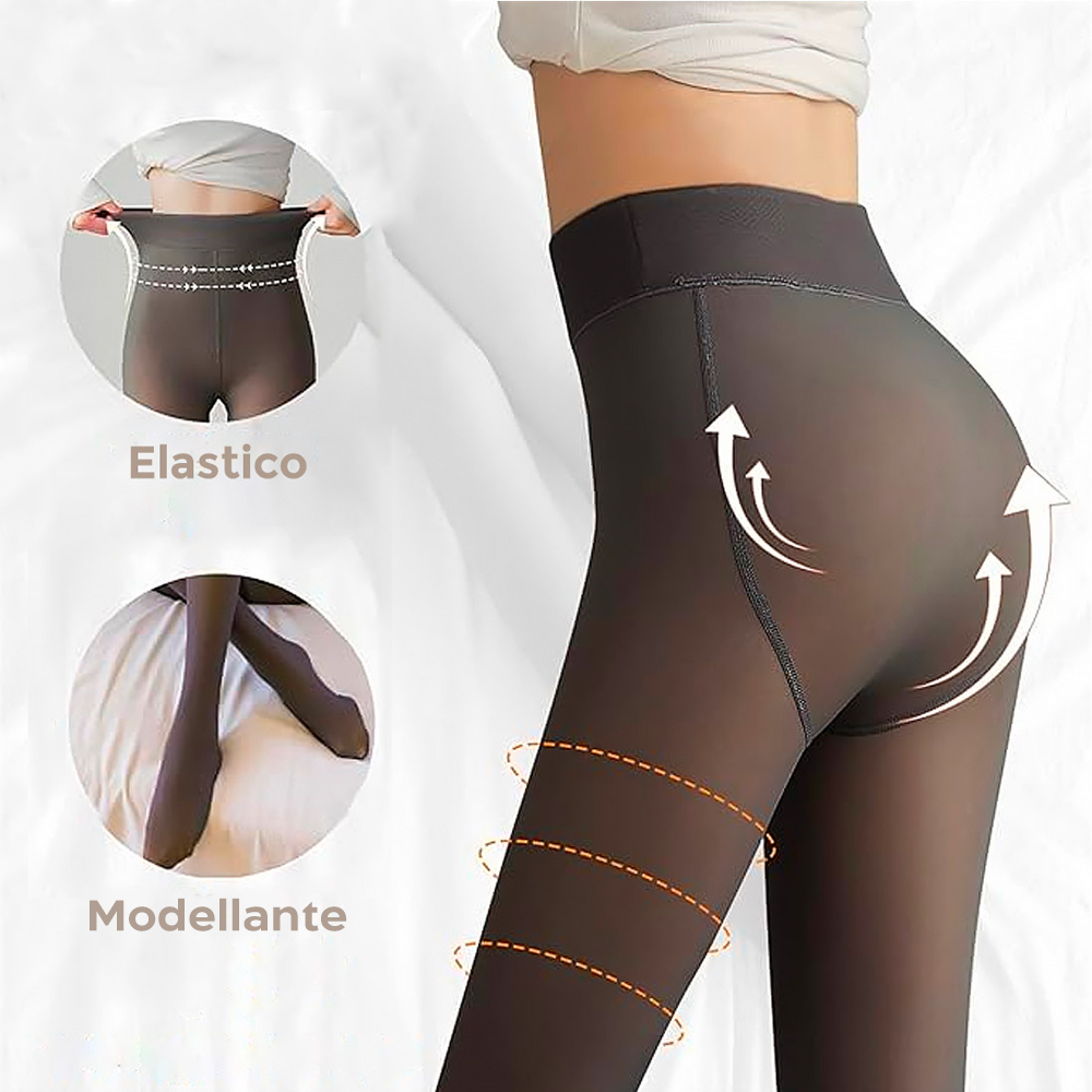 3 Collants Femme Effet Transparent Polaire 2 Noirs 1 Beige Thermiques Hivernaux