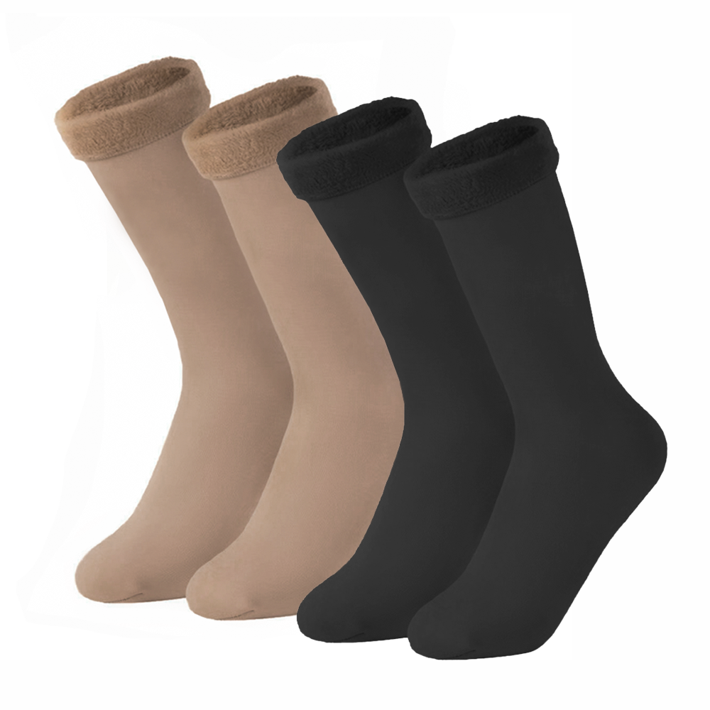 2 Paires de Chaussettes Thermiques Hivernales Chevillères Unisexes Taille Unique