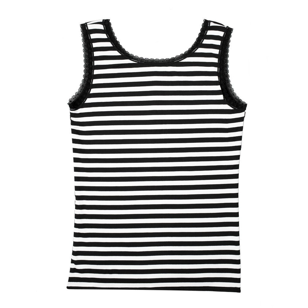 Débardeur thermique épaules larges femme avec intérieur polaire rayé extensible