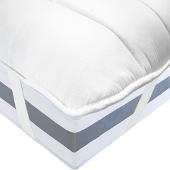 Surmatelas pour lit double 165x200 en microfibre avec élastiques blanc