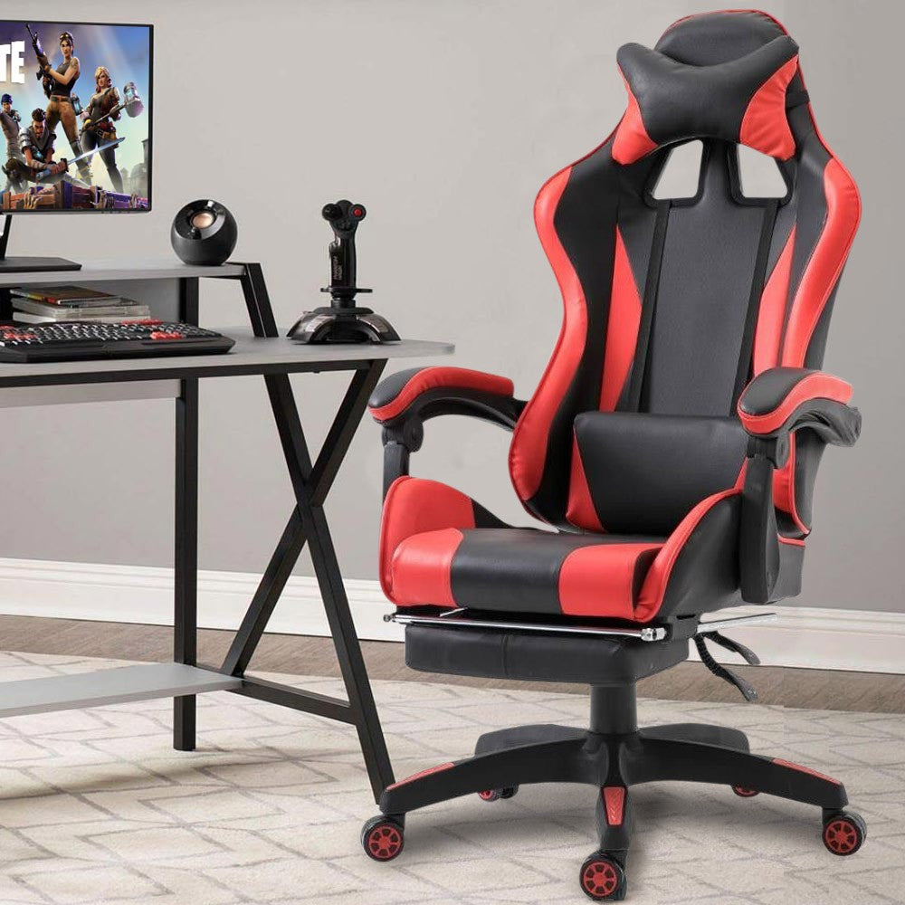 Chaise de bureau Gaming AZRACE simili-cuir avec repose-pieds inclinable 150°