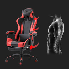 Chaise de bureau Gaming AZRACE simili-cuir avec repose-pieds inclinable 150°