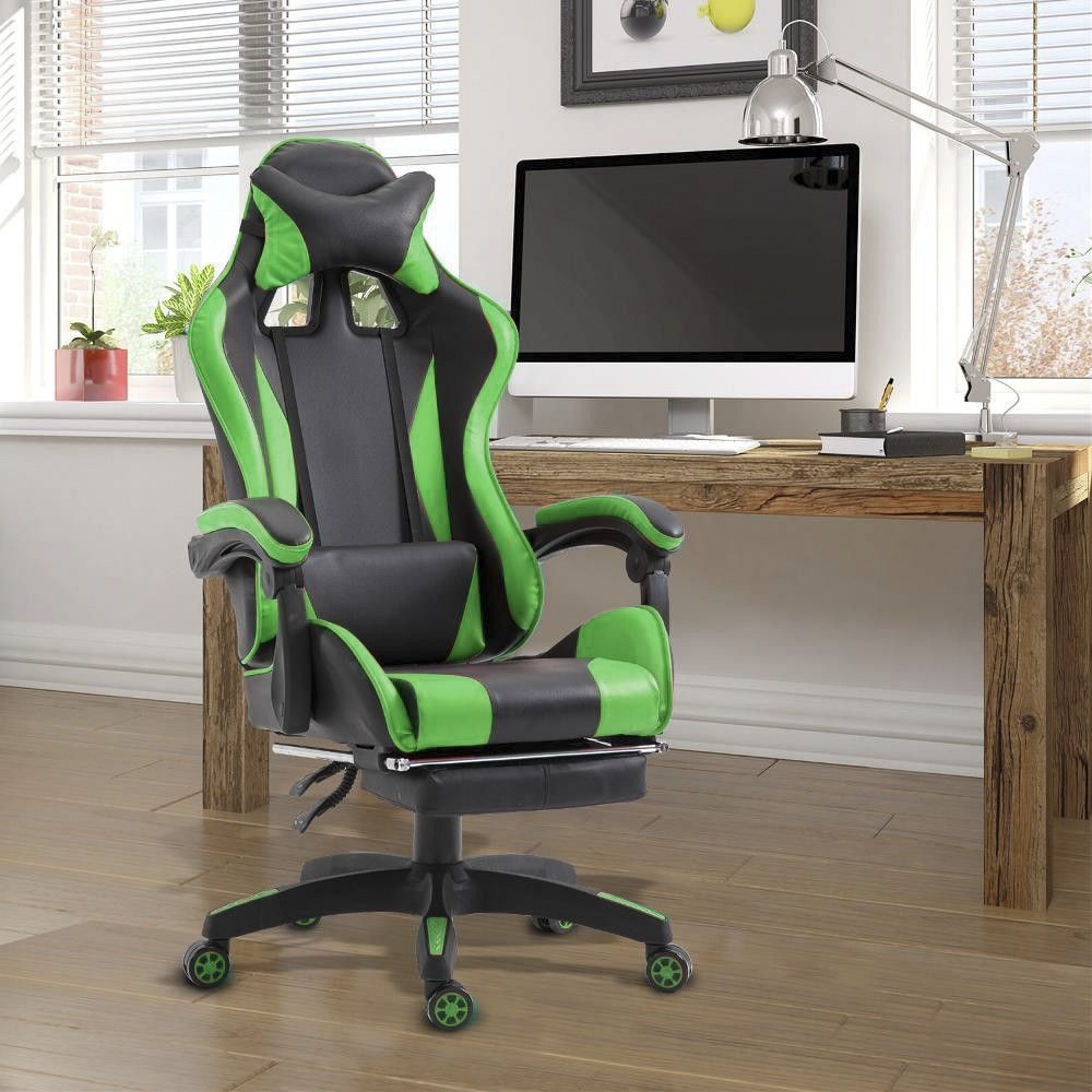 Chaise de bureau Gaming AZRACE simili-cuir avec repose-pieds inclinable 150°