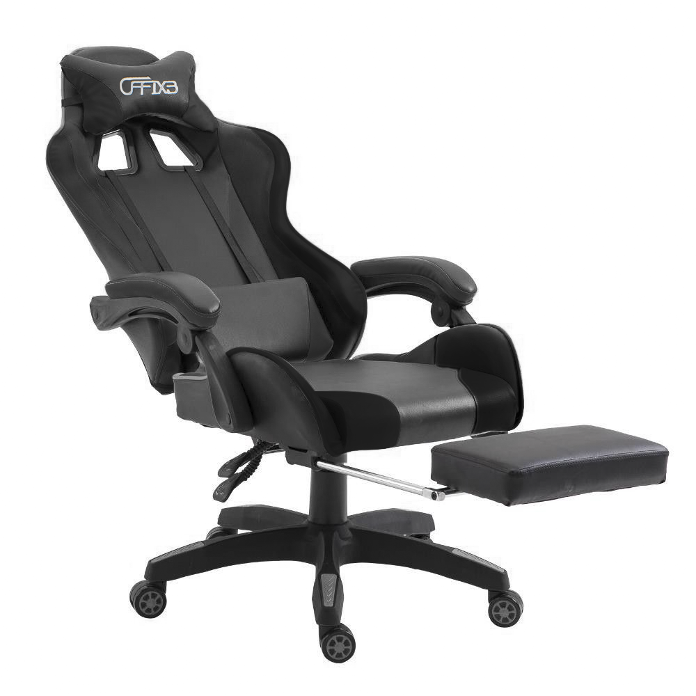 Chaise de bureau Gaming AZRACE simili-cuir avec repose-pieds inclinable 150°