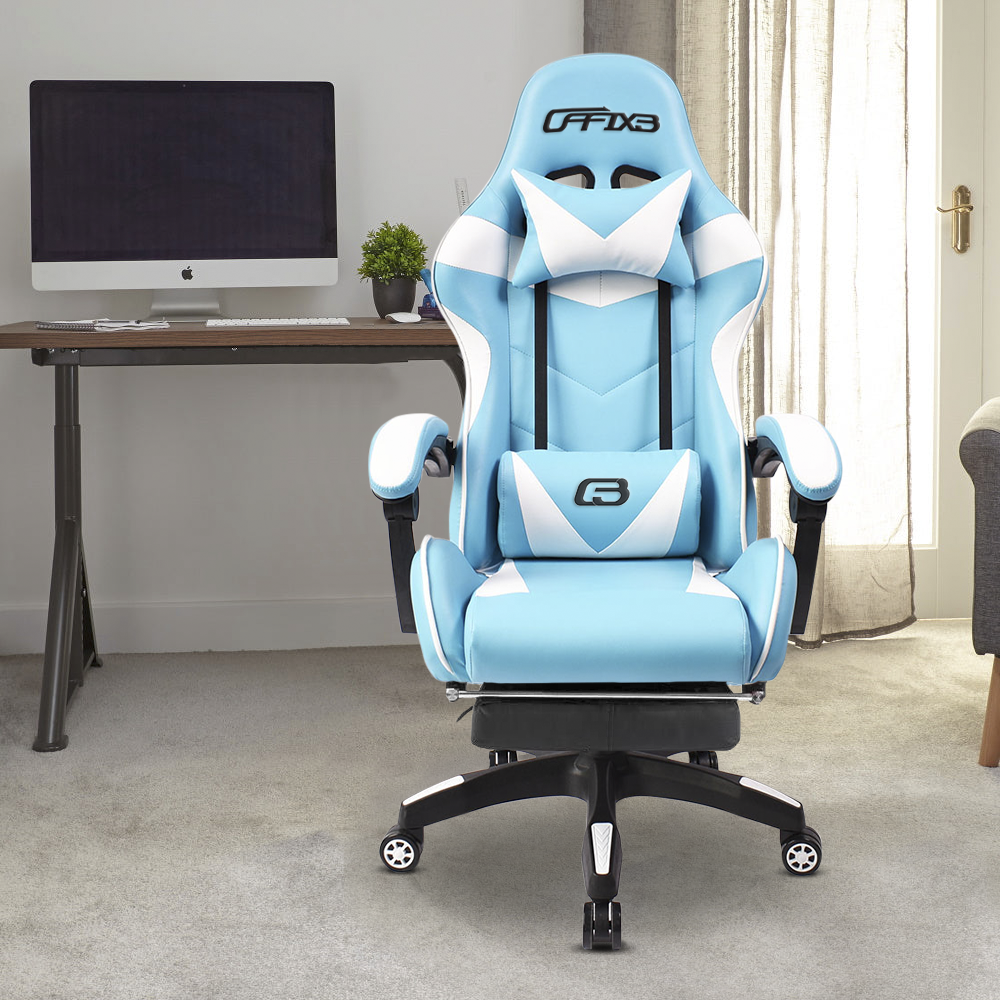 Chaise de bureau Gaming AZRACE simili-cuir avec repose-pieds inclinable 150°