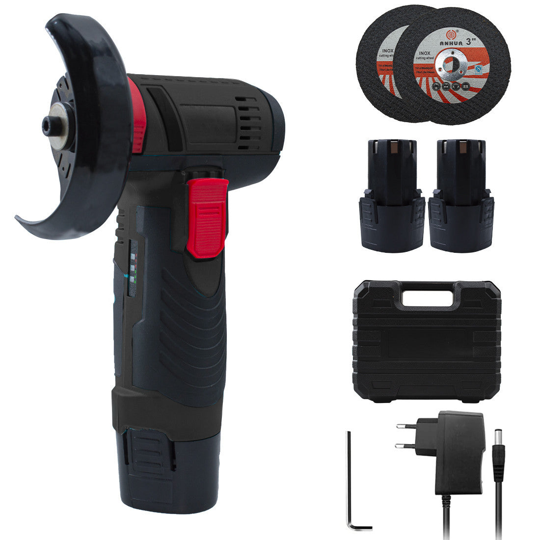 Mini Meuleuse Sans Fil Flex avec Double Batterie 12V 76MM 19500RPM et Mallette