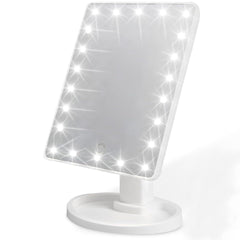 Miroir cosmétique LED rechargeable, portable de table, rotatif et inclinable