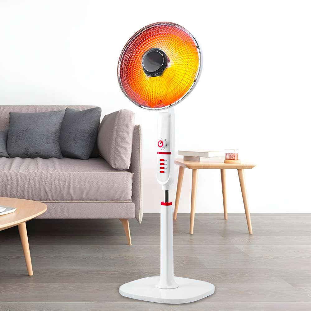 Poêle électrique Parabole 49cm fibre de carbone sur pied 450W et 900W oscillant