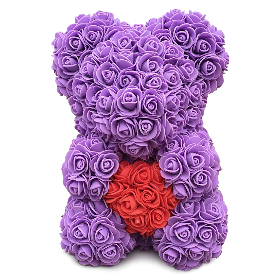 Ours Rose Artificiel H25cm avec Emballage Transparent, Idée Cadeau