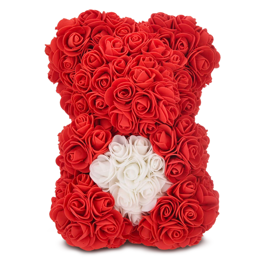 Ours Rose Artificiel H25cm avec Emballage Transparent, Idée Cadeau