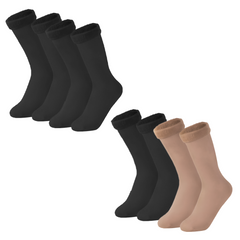 Pack 4 paires chaussettes thermiques 3 noires et 1 beige unisexe taille unique