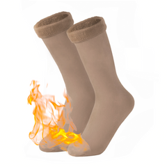 Pack 4 paires chaussettes thermiques 3 noires et 1 beige unisexe taille unique
