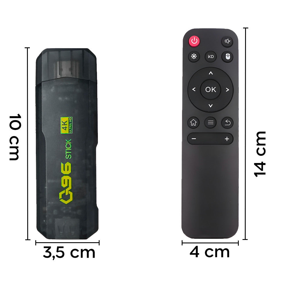 TV Stick Android Ultra HD connexion Wi-Fi télécommande avec pour carte SD