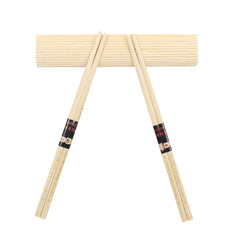 Service Sushi 2 personnes 10 pièces tapis bambou assiette ardoise baguettes bols
