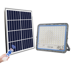 Projecteur LED Panneau Solaire Rechargeable 100W 101138 Télécommande IP66