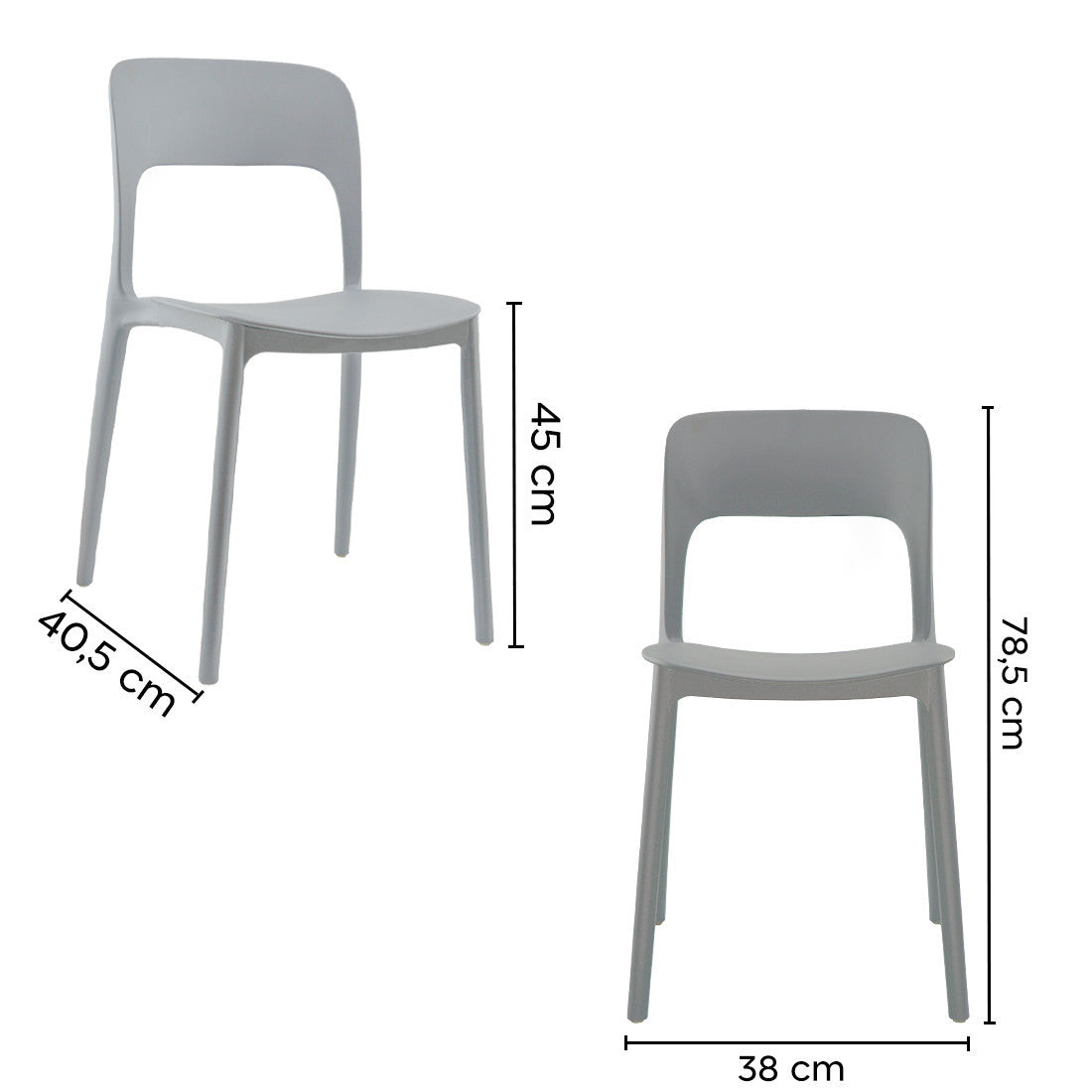 Lot 2 chaises STYLE polypropylène design moderne empilables Home Bar Restaurant