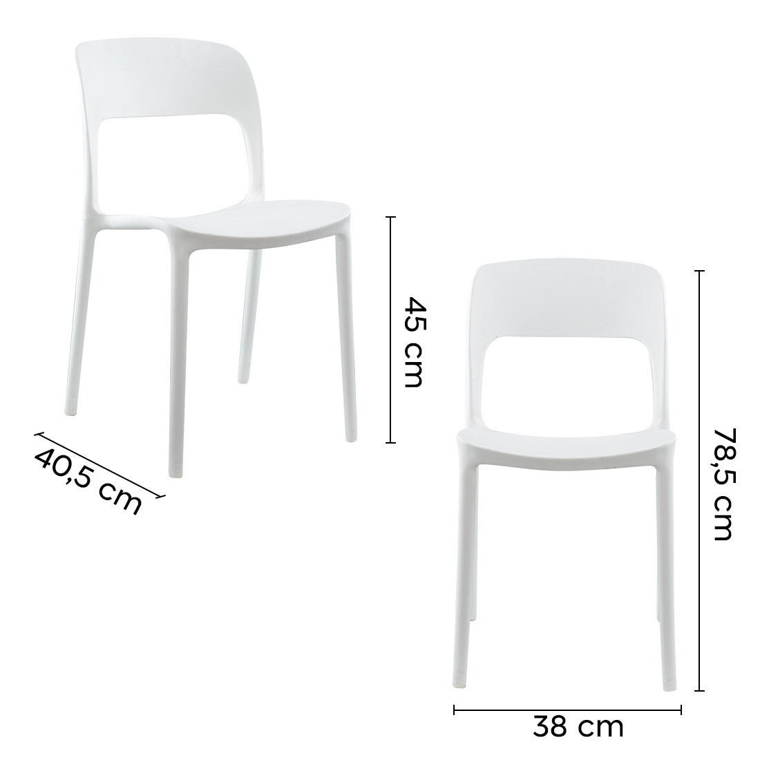 Pack 4 chaises STYLE polypropylène Design moderne empilables Home Bar Restaurant