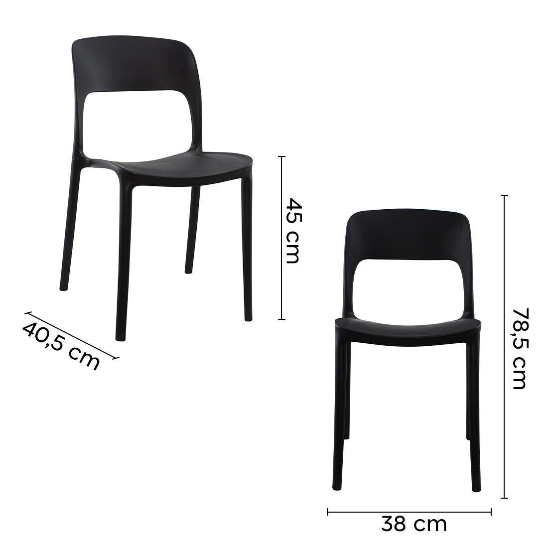 Pack 4 chaises STYLE polypropylène Design moderne empilables Home Bar Restaurant