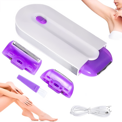Épilation faciale corporelle portable rechargeable par USB avec lumière 2 têtes