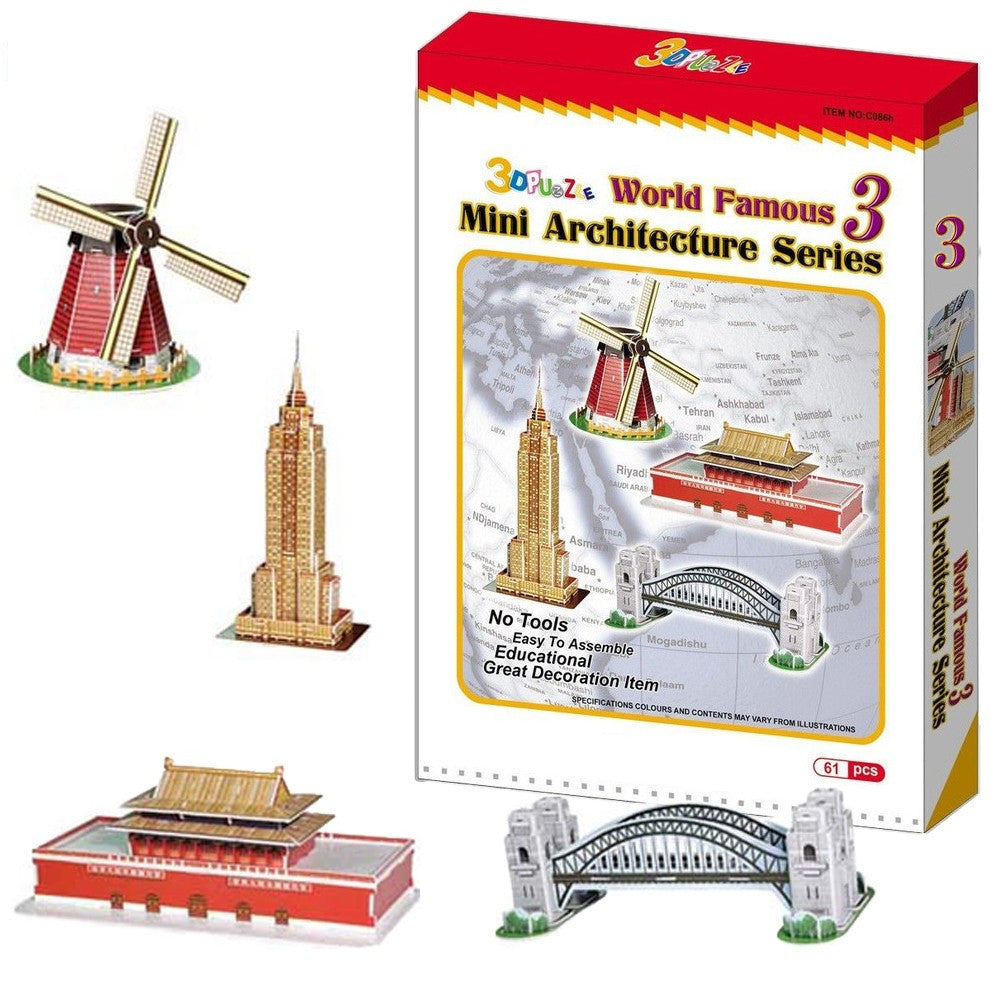 Puzzle 3D monuments du monde, mini-architectures jouets de différents modèles
