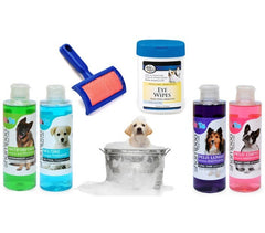Kit de nettoyage complet pour chien – Shampooing + Lingettes + Brosse démêlante