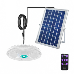 Lampe Plafoniera 236 LED 400W 9000mAh IP66 avec Panneau Solaire et Télécommande