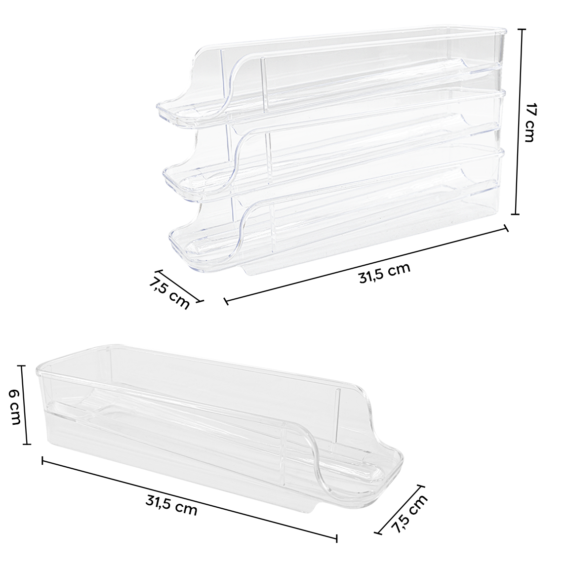 3 Porte-œufs réfrigérateur Empilables Distributeur d'œufs plastique transparent