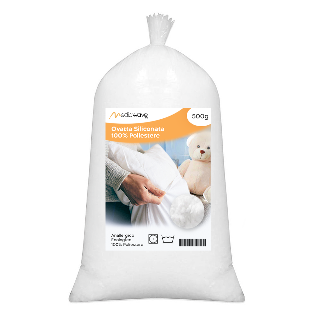 Ouate siliconée 500 grammes polyester pour le rembourrage peluches et coussins