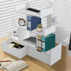 Organisateur bureau compartiments Blanc Bibliothèque Polyvalente ÉtagèresTiroirs