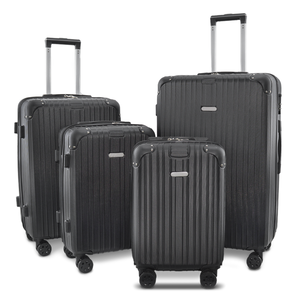 4 valises Trolley KAYLA coque rigide 4 roues pivotantes de 18", 20", 24" et 28"
