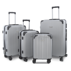 4 valises Trolley KAYLA coque rigide 4 roues pivotantes de 18", 20", 24" et 28"