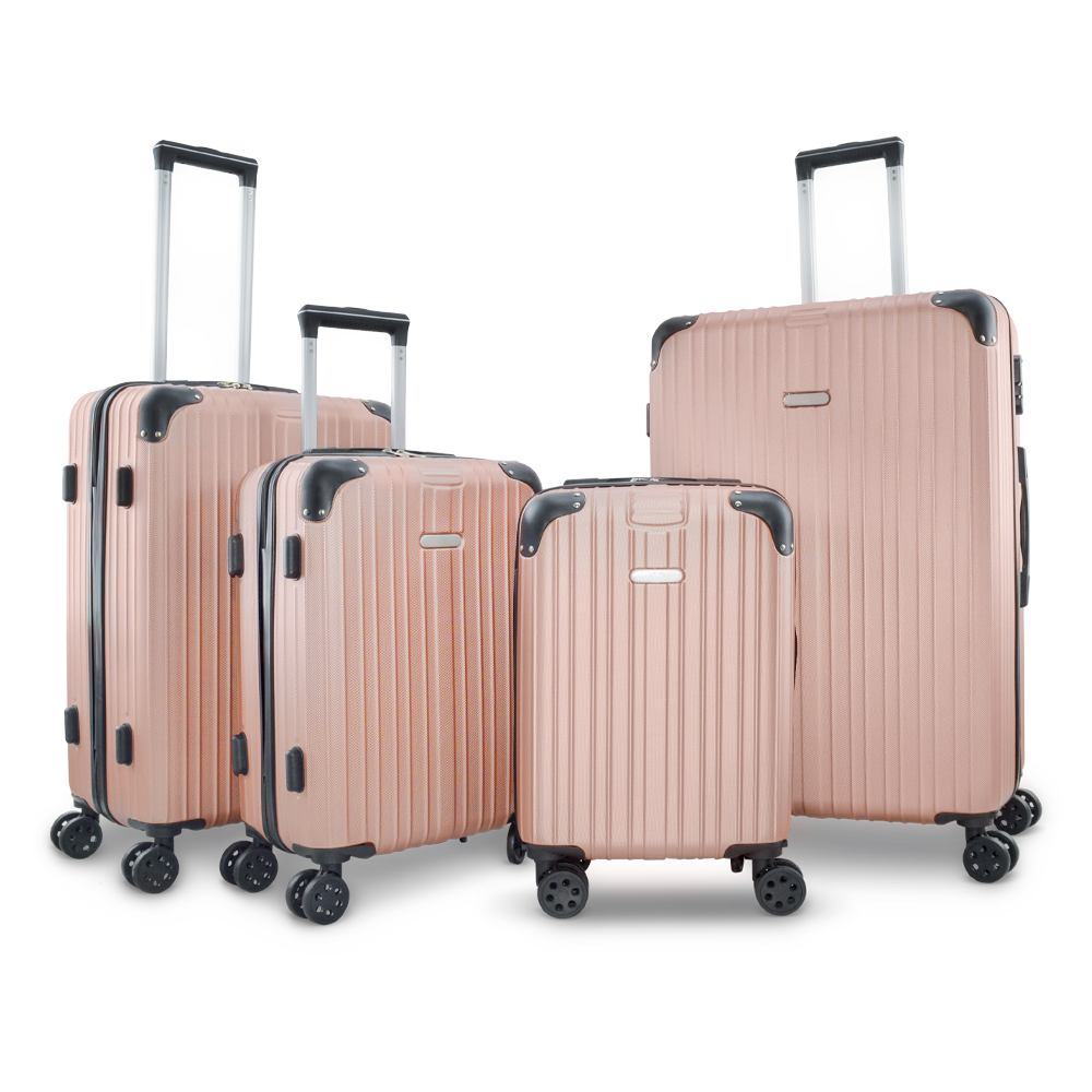 4 valises Trolley KAYLA coque rigide 4 roues pivotantes de 18", 20", 24" et 28"
