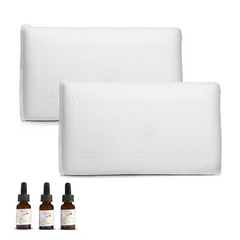 2 Oreillers Mousse Mémoire avec Arôme Frais Soutien Cervical Huiles Essentielles