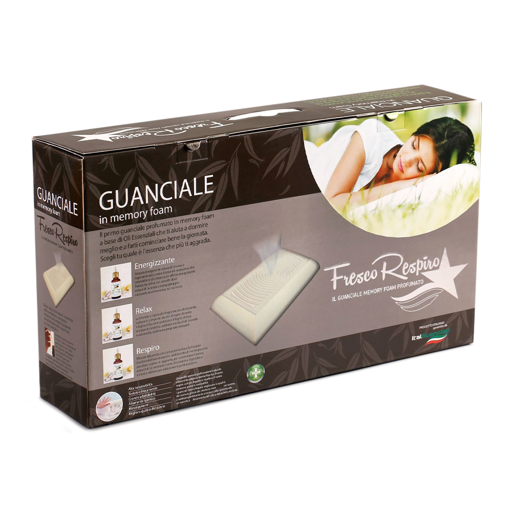 2 Oreillers Mousse Mémoire avec Arôme Frais Soutien Cervical Huiles Essentielles