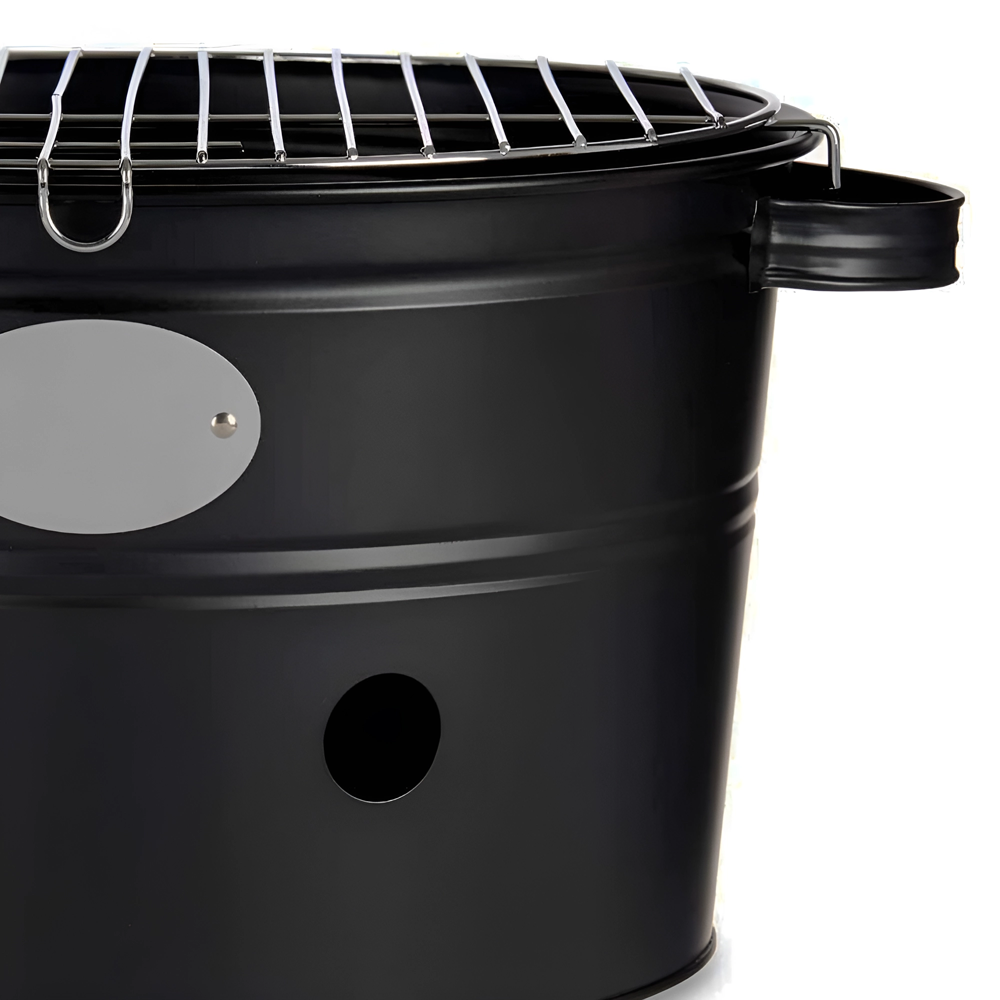 Barbecue à charbon de table rond de 35 cm avec grille portable pour le camping
