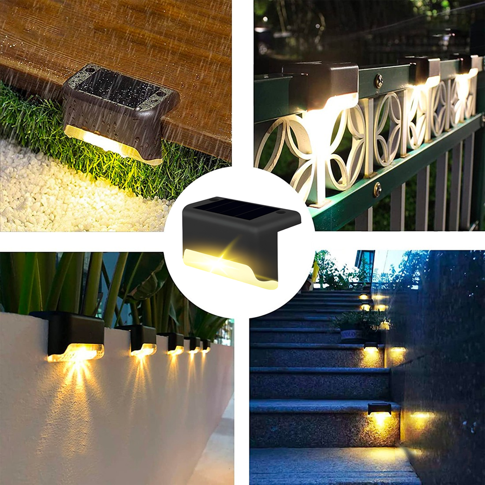 Lot de 4 lampes solaires étanches pour ampoule chaude rechargeable extérieure