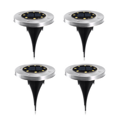 4 pz Projecteur d'Escalier Solaire 8 LED Lumière Froide Imperméable Extérieur