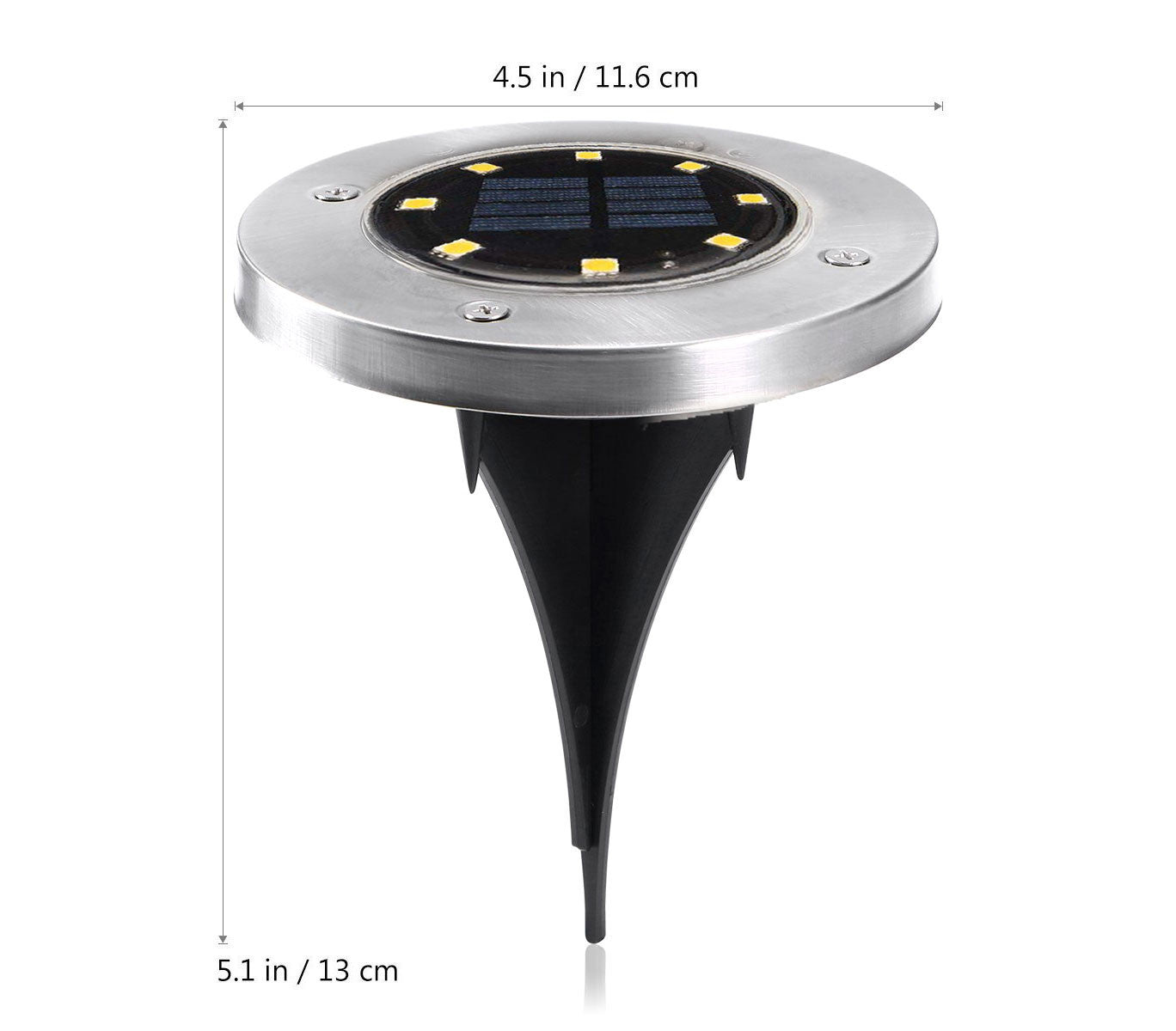 4 pz Projecteur d'Escalier Solaire 8 LED Lumière Froide Imperméable Extérieur