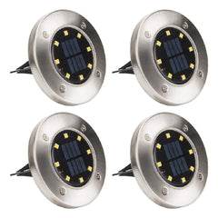 4 pz Projecteur d'Escalier Solaire 8 LED Lumière Froide Imperméable Extérieur