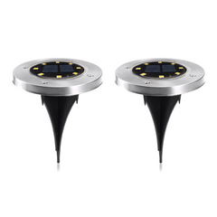 2 pz Projecteur Escalier Solaire avec 8 LED Lumière Froide Imperméable Extérieur