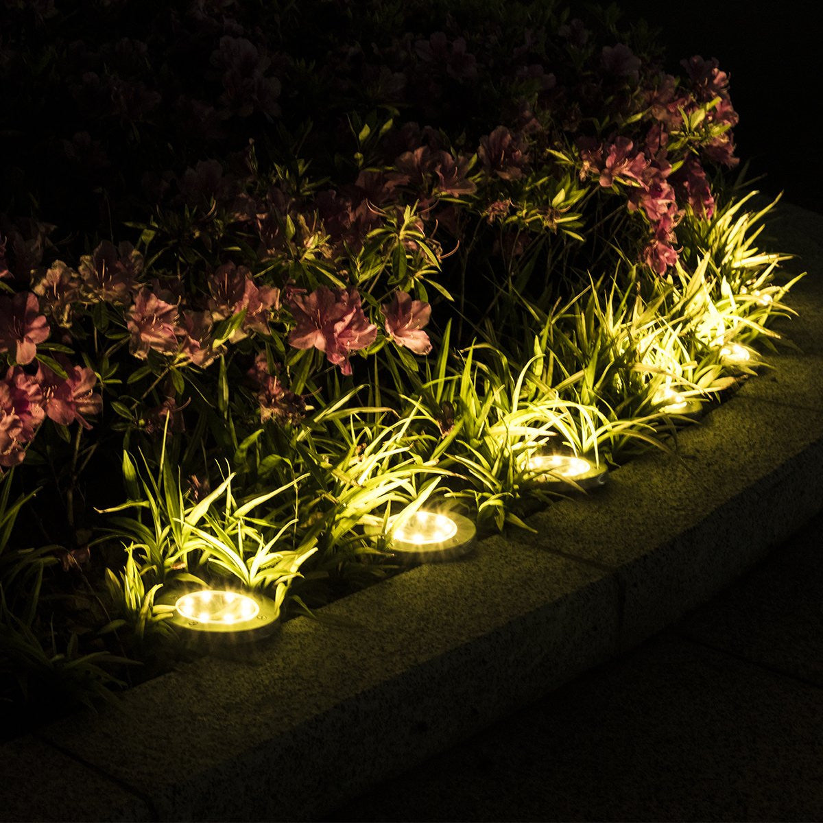 2 pz Projecteur Escalier Solaire avec 8 LED Lumière Froide Imperméable Extérieur