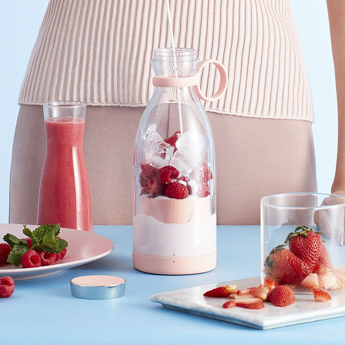 Mini bouteille de smoothie rechargeable portable pour mélangeur de jus portable