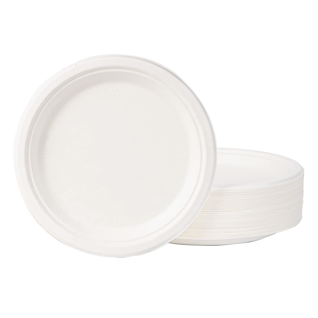 Pack de 200 assiettes en carton de 23 cm jetables, biodégradables et écologiques