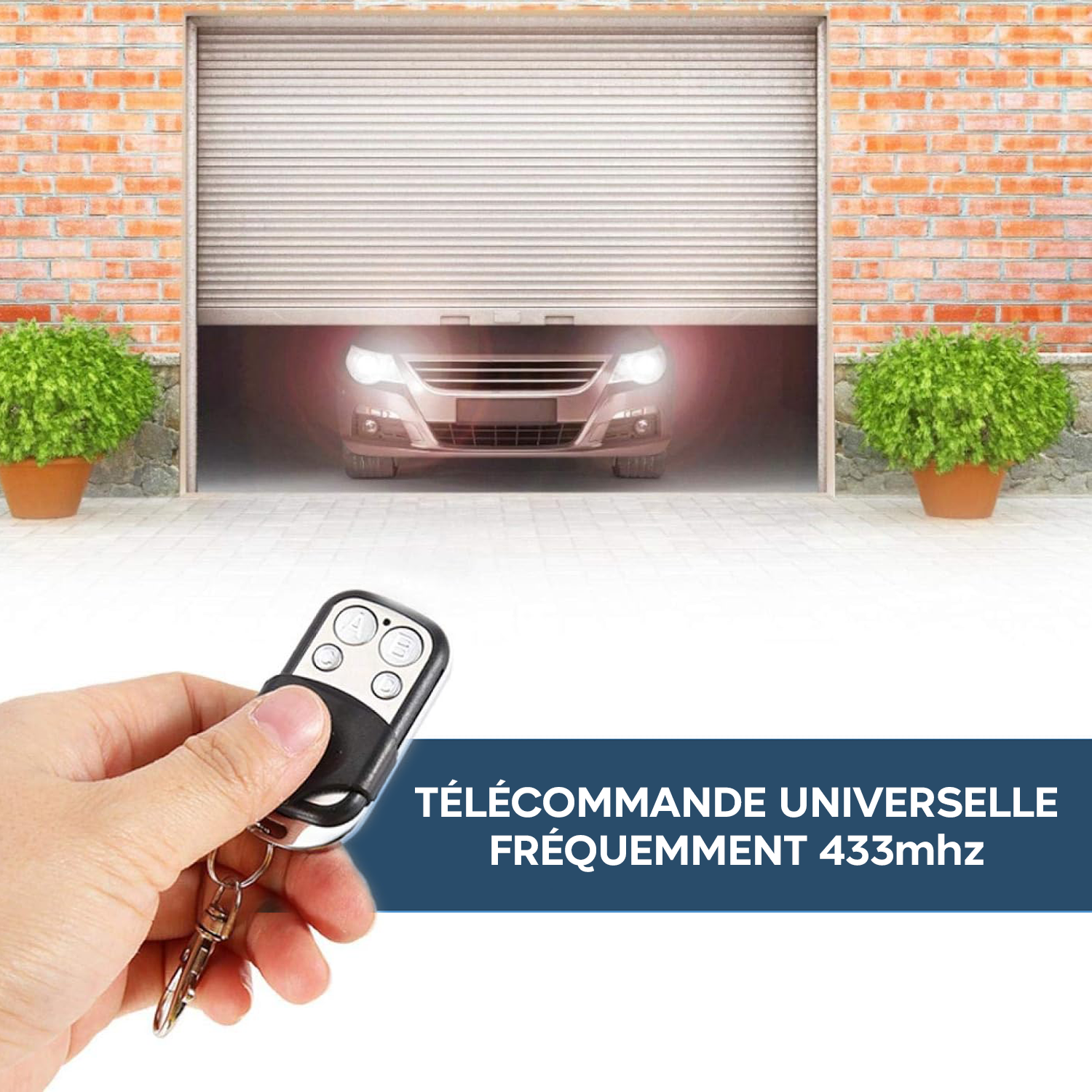 4 pz Télécommande universelle 4 canaux 433 MHz multifonction poche avec crochet