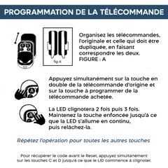 2 pz Télécommande Universelle 4 canaux 433MHz Multifonction Poche avec Crochet