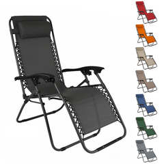 Chaise Gravita Zero pliante avec dossier inclinable fauteuil textilèneà étranger